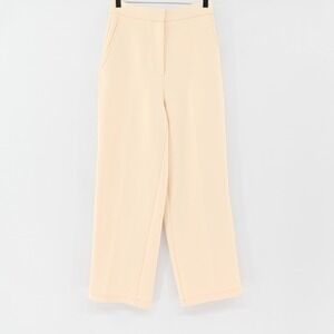 Zara Straight Leg Pants Womens Sz XS Ivory High Rise Minimalist Dress Career NWT